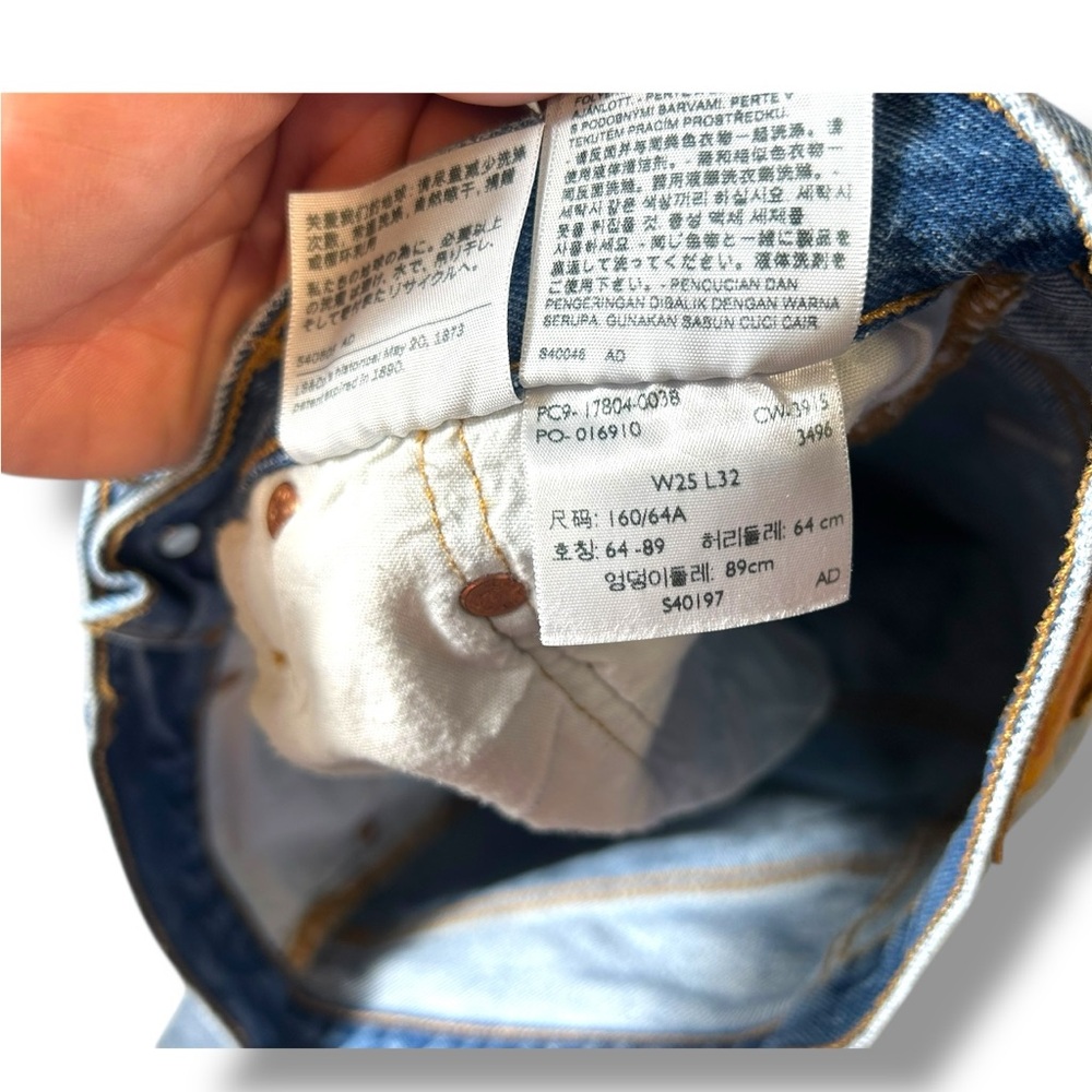 Levi’s 501 CT Patchwork Distressed Jeans Women’s 30x29 Boho Repair Denim - Picture 2 of 6